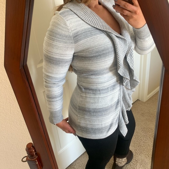 WHBM silver ruffled cardigan - Picture 4 of 8